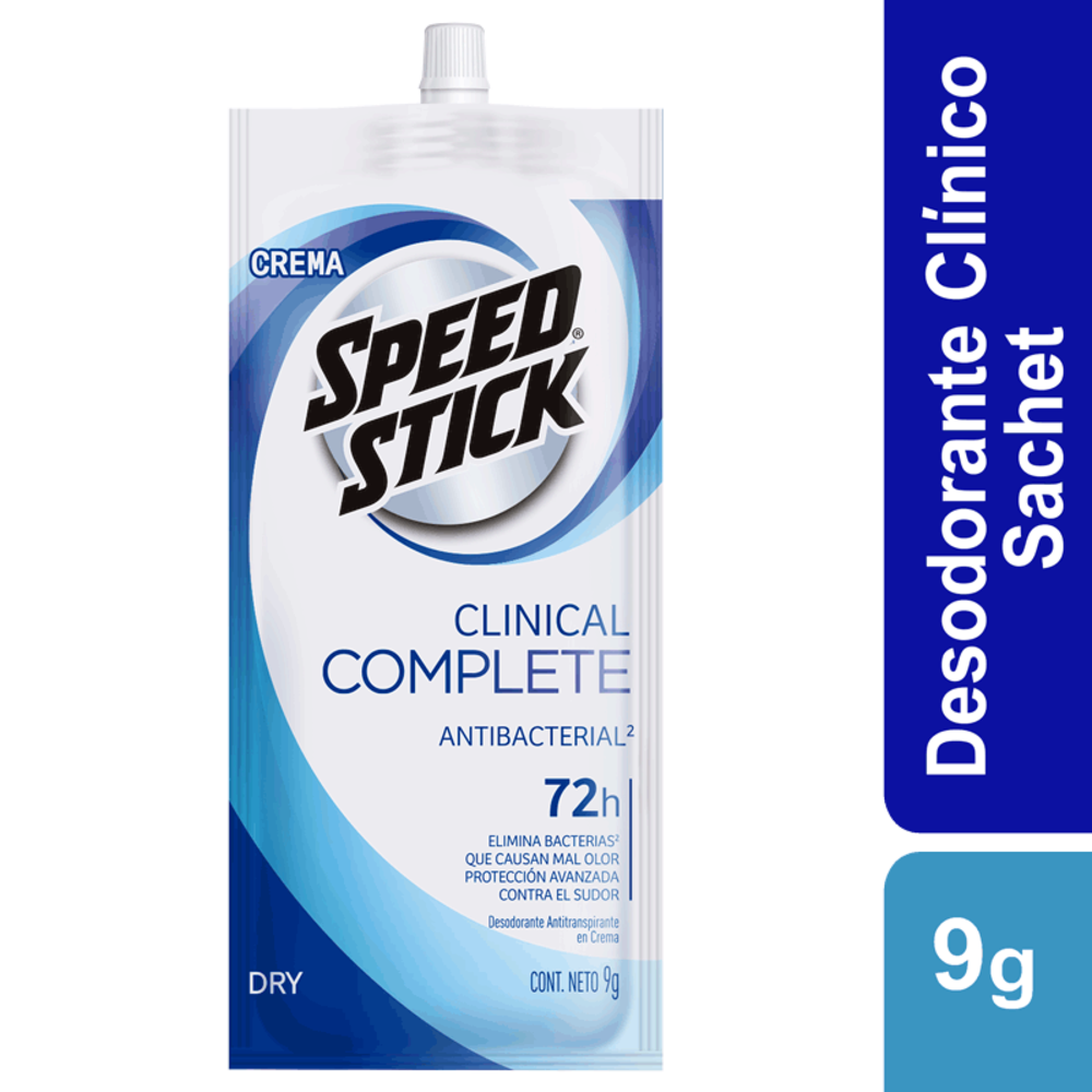 Desodorante Speed Stick Clinical Dry Sachet Tapa 9gr