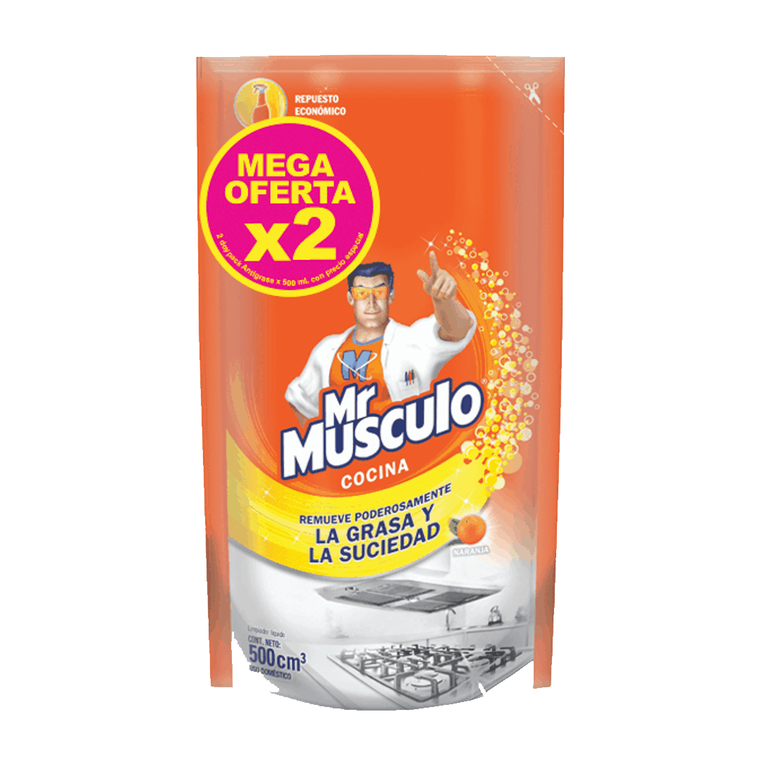 Desengrasante Mr Musculo Doypack Naranja x2 Und x500ml
