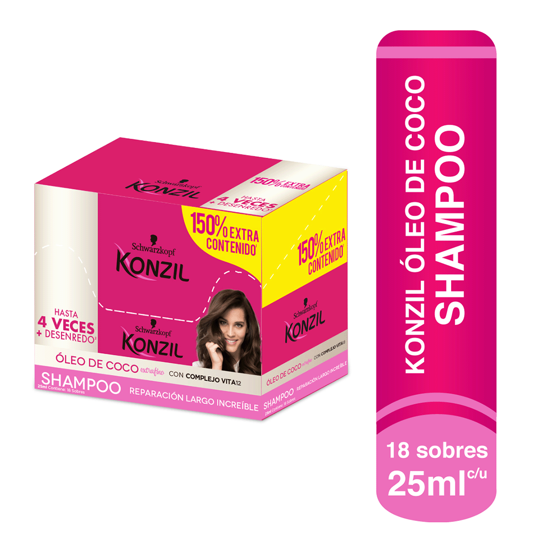 Shampoo Konzil Coco oil+V12Com x18Un x25ml