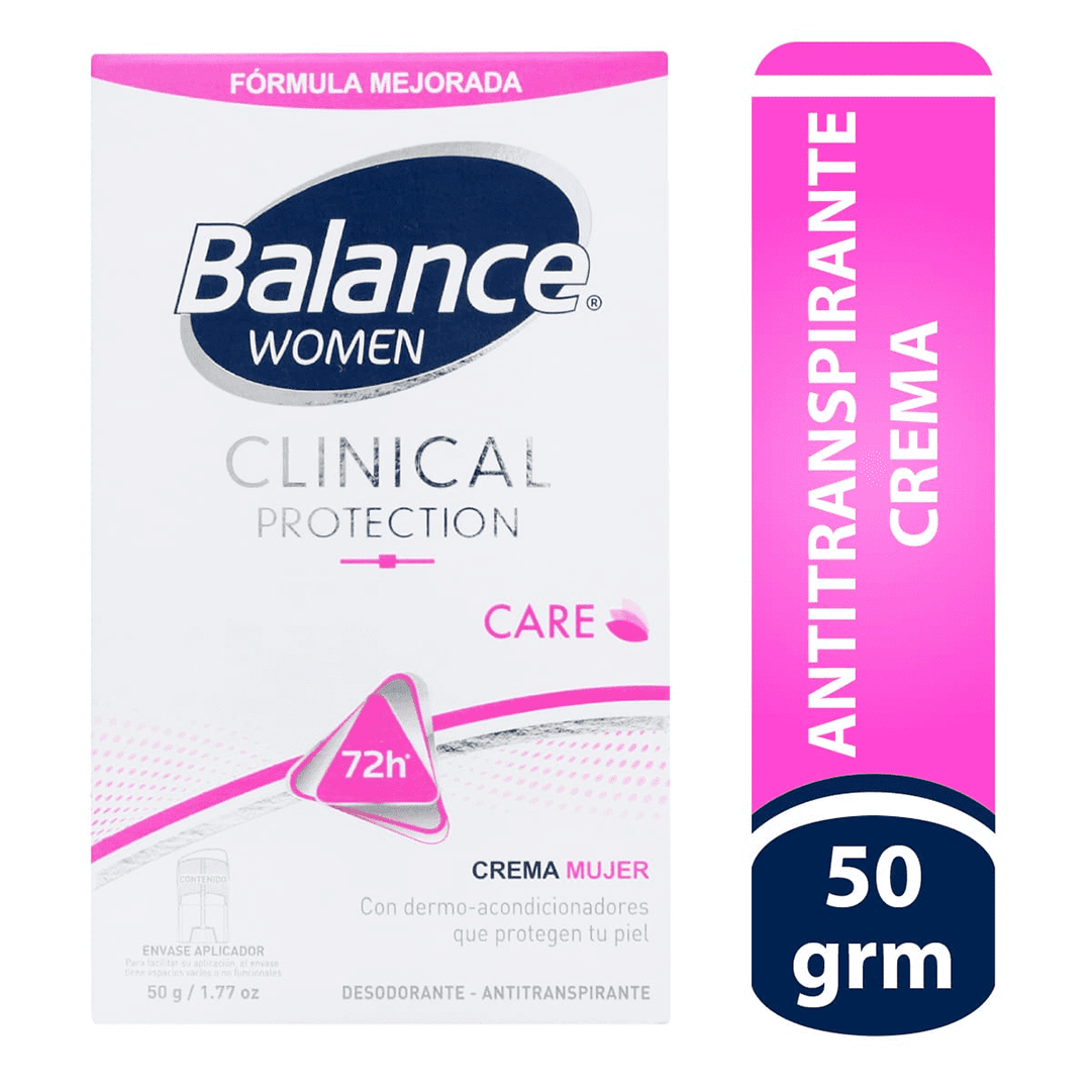 Desodorante Balance Clinical Care Crema Mujer 72 Horas x50gr