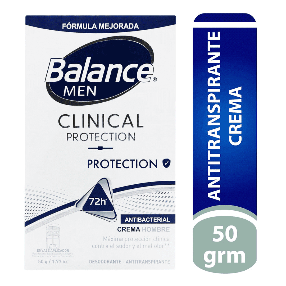Desodorante Balance Clinical Crema Protection Hombre 72 Horas x50gr