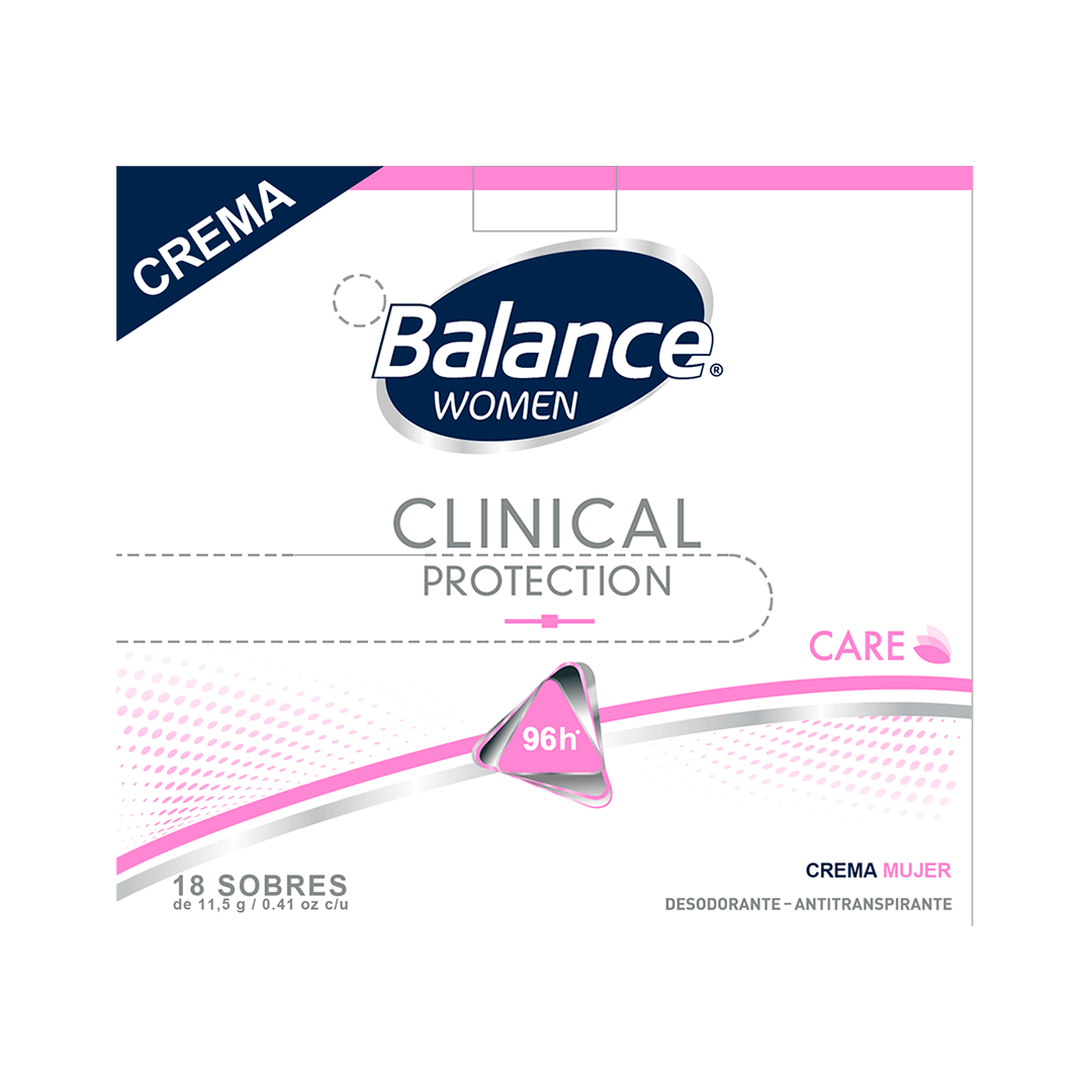 Desodorante Balance Clinical Crema Mujer 96 Horas x18Un x11,5gr