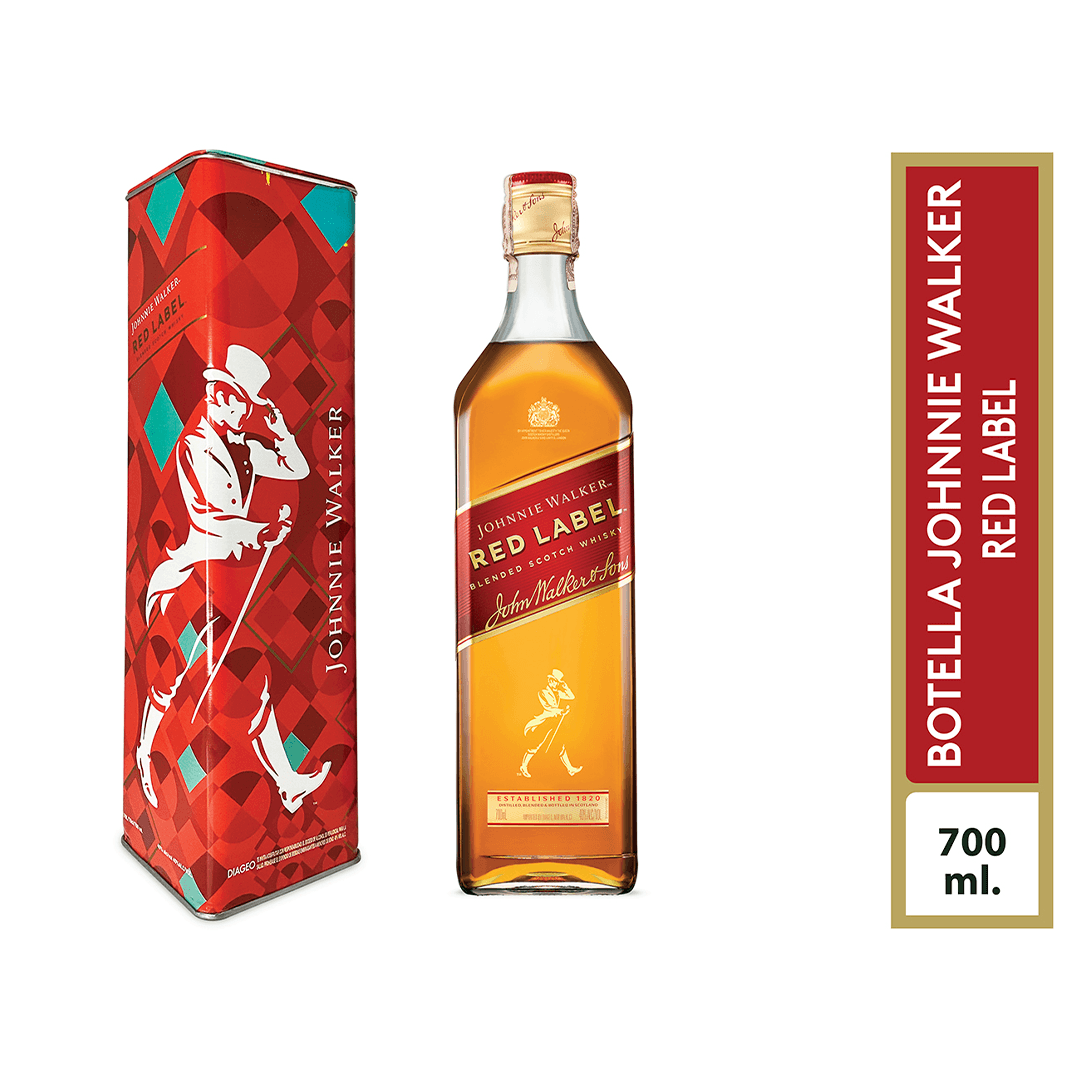 Whisky Johnnie Walker Red Label Empaque Metalico  x700ml
