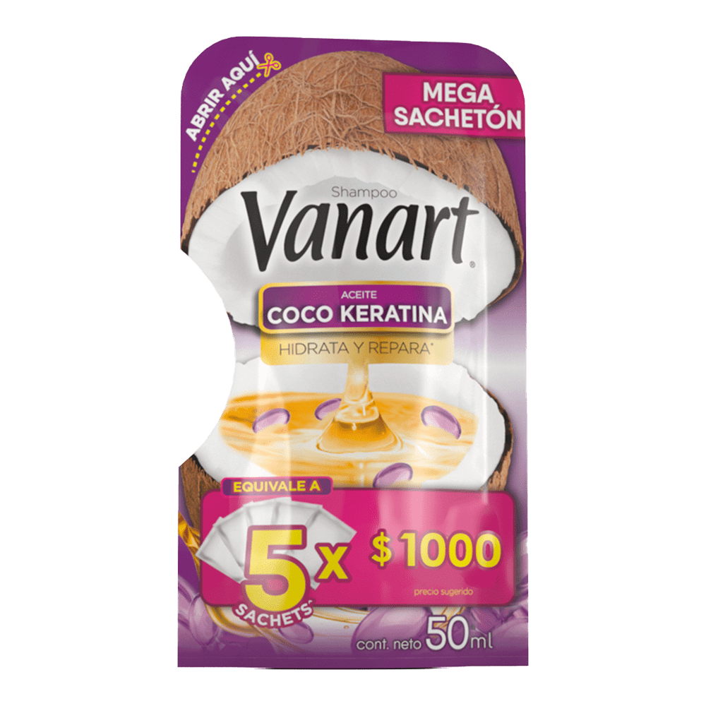 Shampoo Vanart Liso Keratina x12Un x50ml