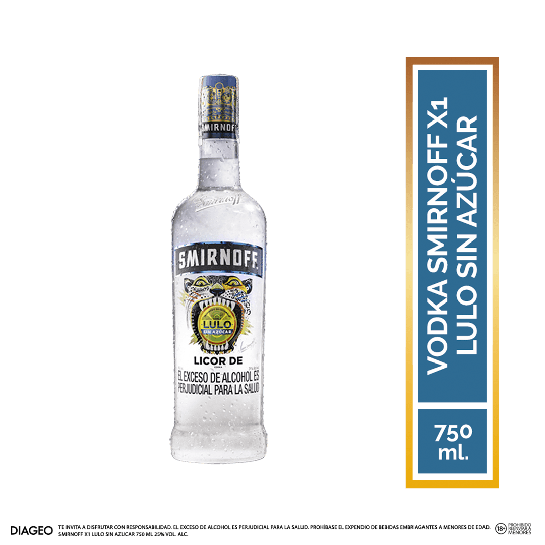 Vodka Smirnoff X1 Lulo Sin Azúcar x750ml