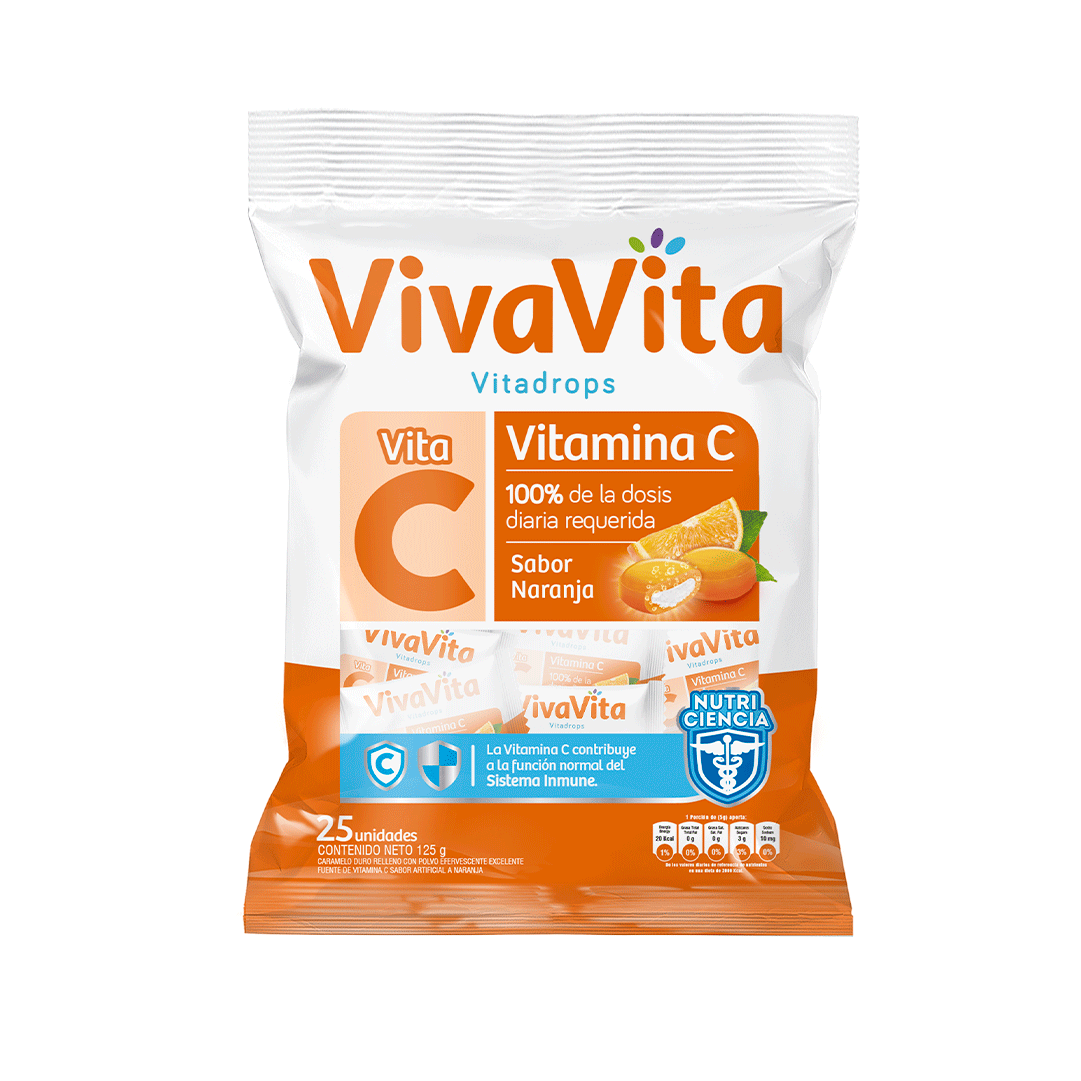 Caramelo Vivavita Vitadrops Sabor Naranja Con Vita C  x125gr