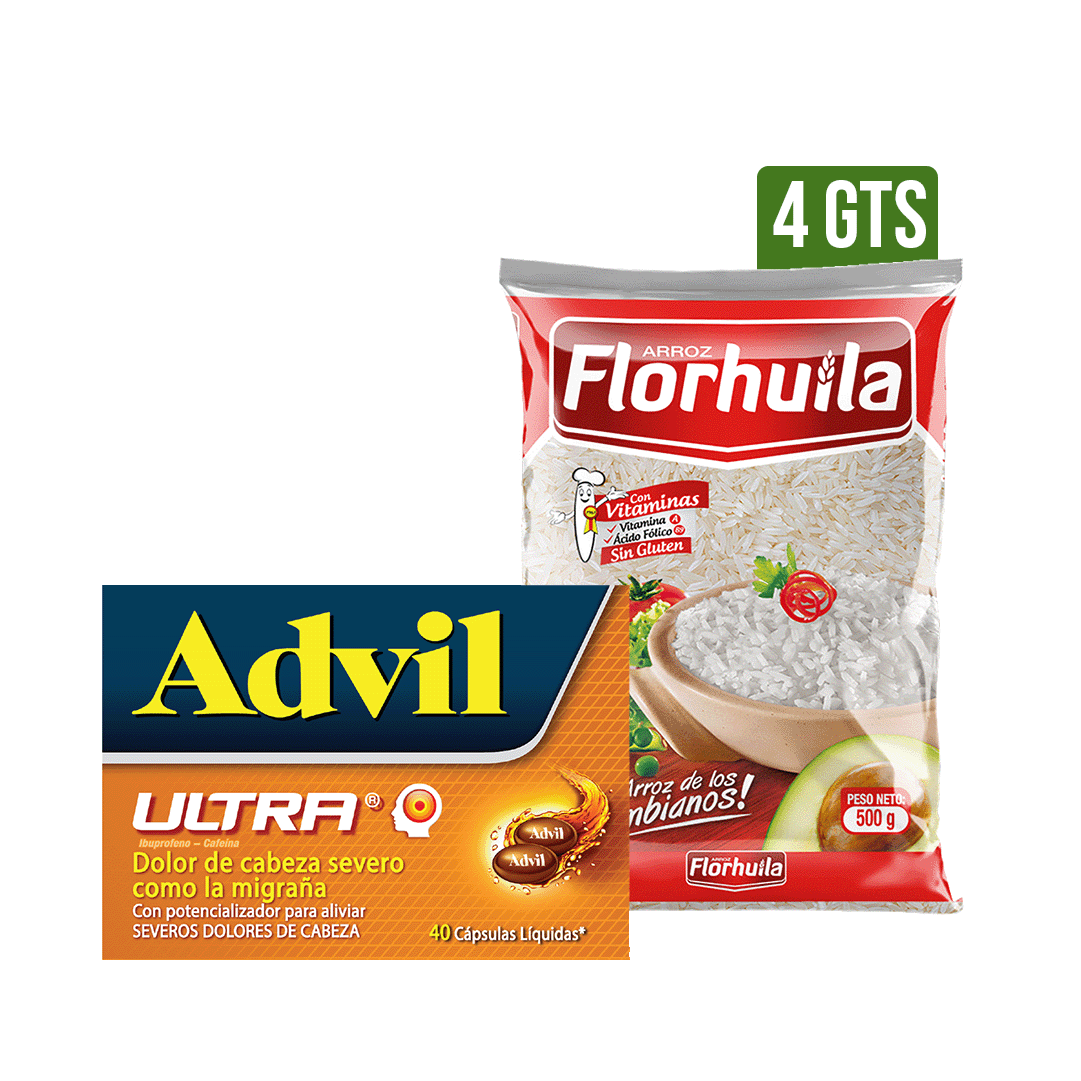 Advil Ultra x40 Capsulas Gts 4Un Arroz Florhuila x500gr