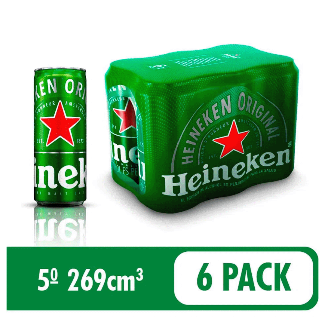 Cerveza Heineken Lata SixPack x6Unx269ml