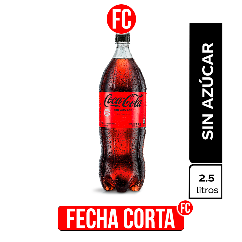 Gaseosa Coca-Cola Sin Azúcar Pet x2500ml