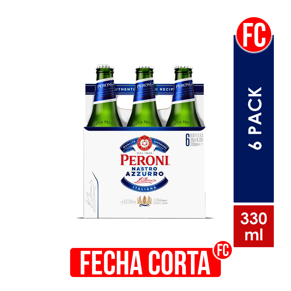 (FC) Pague 1 Lleve 2Dp Cerveza Peroni Italiana Six Pack x6Un x330ml