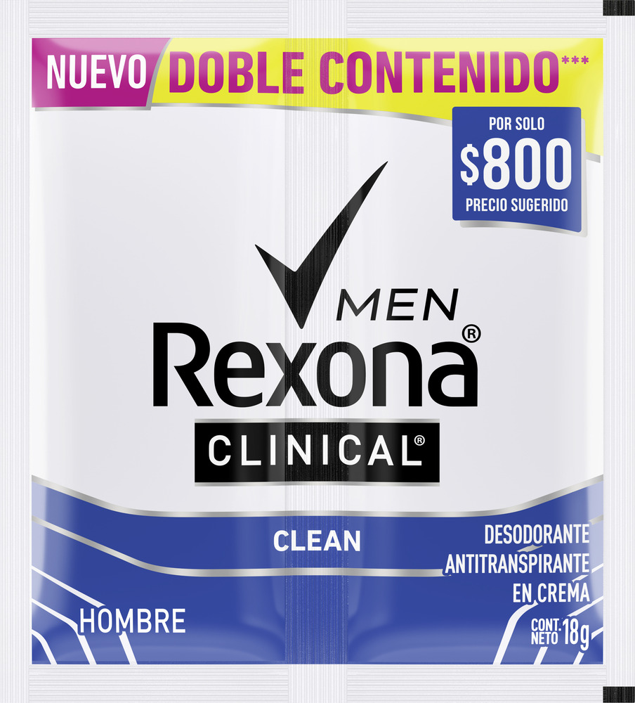 Desodorante Rexona Clinical Clean Sachet x12Un x18gr