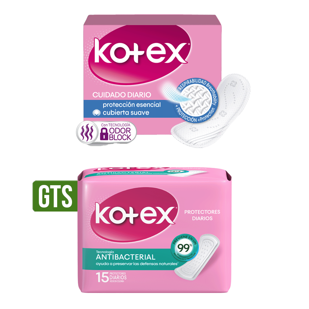 Protecto Intimo Normal Kotex x150 Gts Protector Intimo Kotex Antibacterial x15