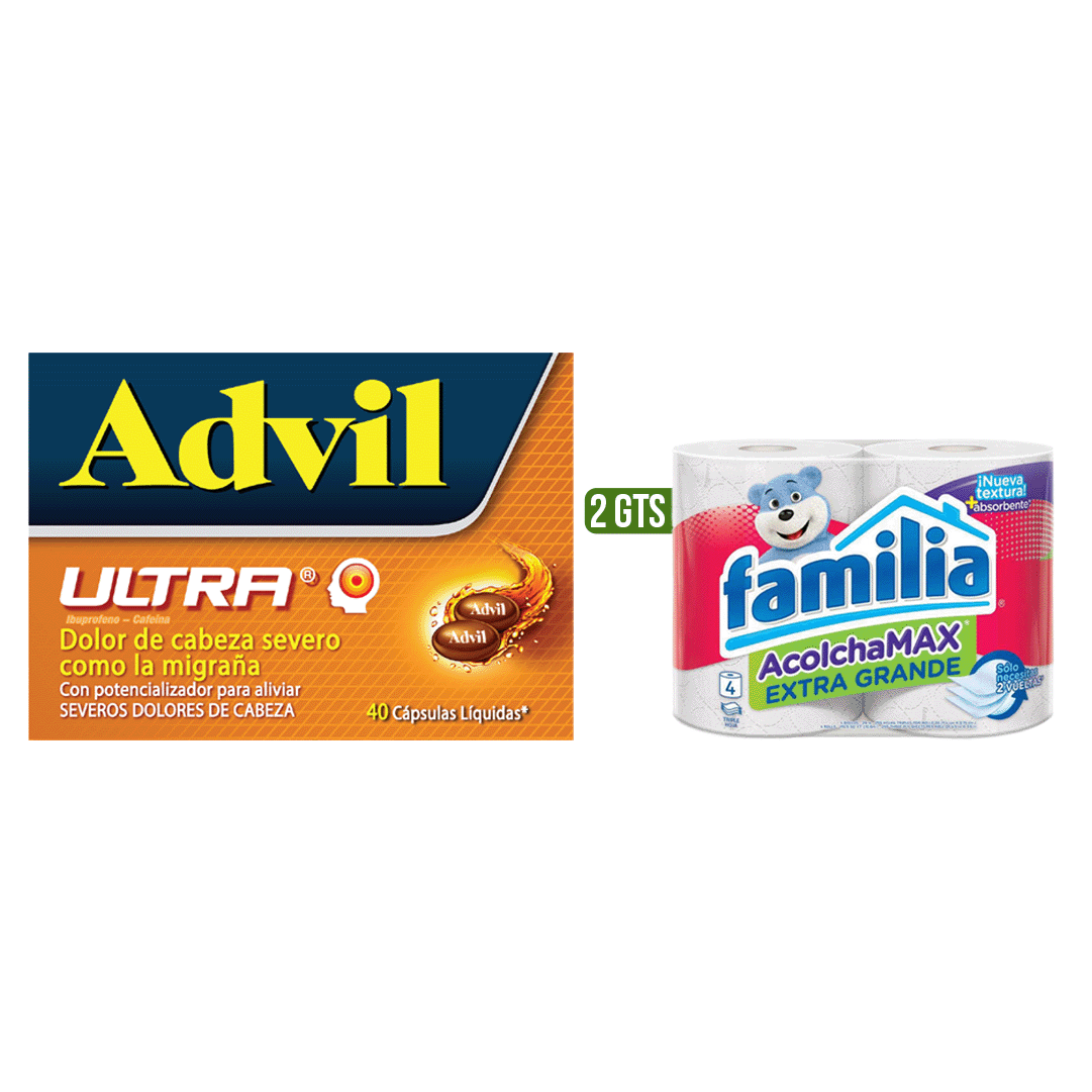 Advil x40C Gts 2Un Papel Higiénico familia Acolchamax