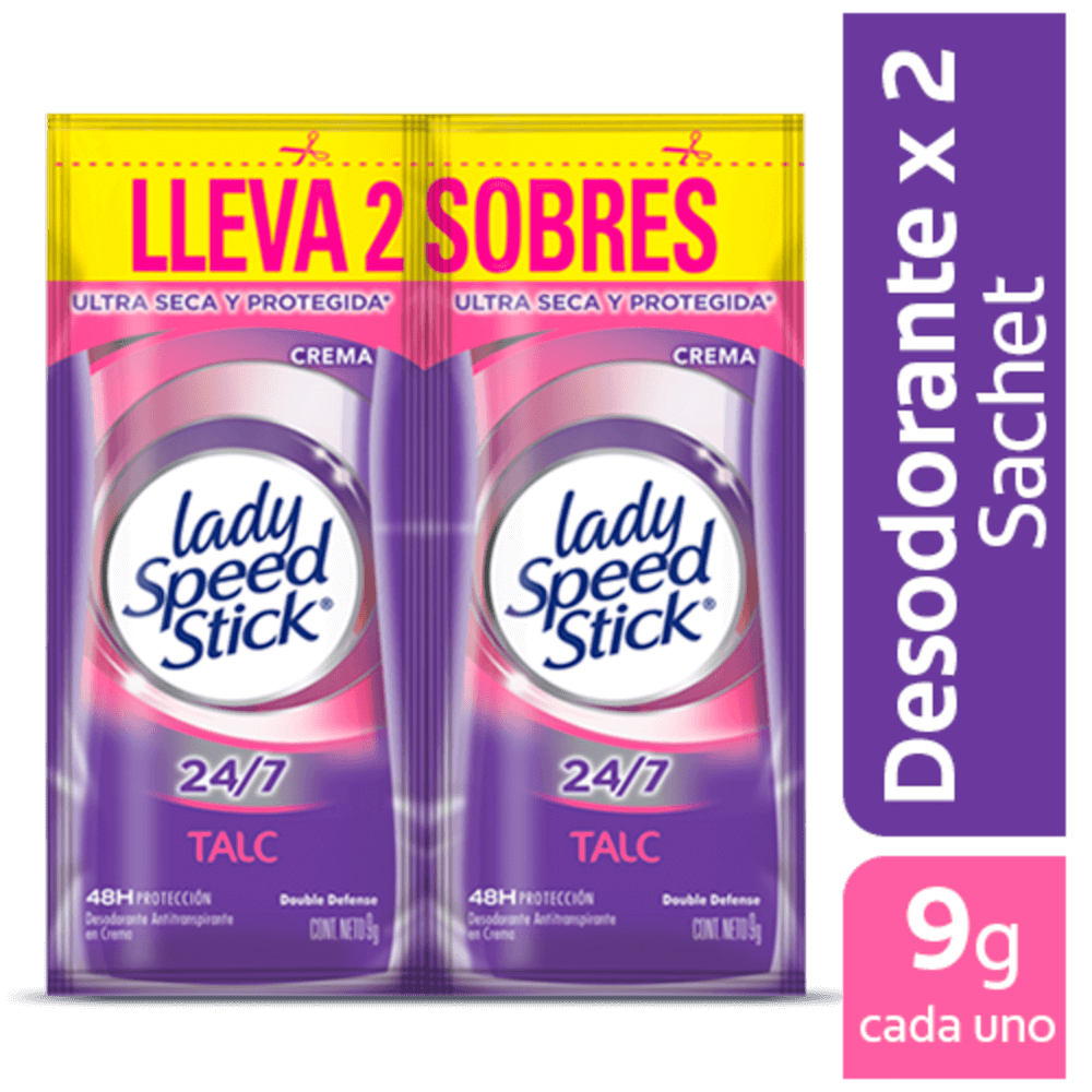 Desodorante Lady Speed Stick Active Duo Sachet x18Un x9gr