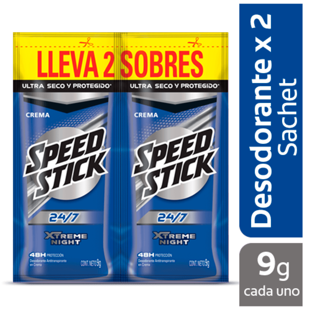 Desodorante Speed Stick Active Duo Sachet x18Un x9gr