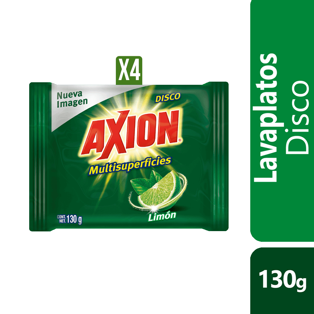 4Un Lavaplatos Disco Axion Limón x130gr