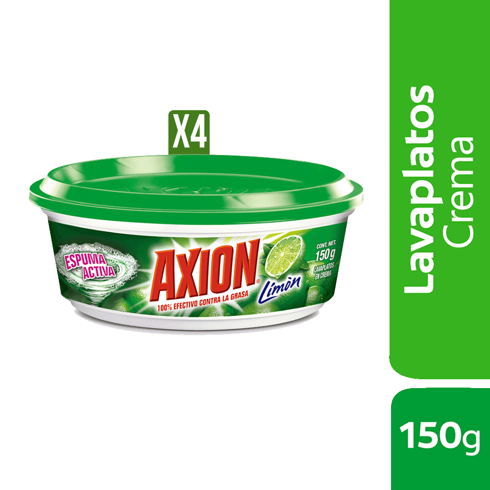 4Un Lavaplatos Axion Crema x150gr
