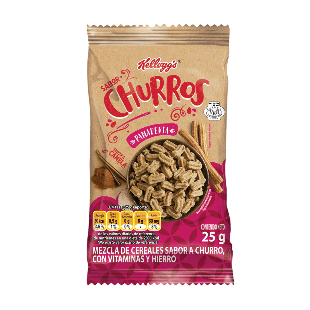 Cereal Kellogg Paketicos Churros x8Un x25gr