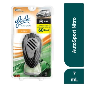 Ambientador Glade Auto Sport Nitro x7ml  + Unidad Decorativa