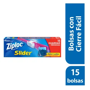 Ziploc Bolsa Reutilizable Para Organizar Slider Mediana x15 Piezas