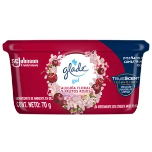 Glade Ambientador En Gel Lata Alegría Floral Y Frutos Rojos x70gr
