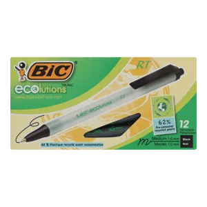 Boligrafo BIC Eco Clic Negro x12Un
