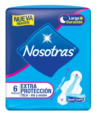 Toalla Higienica Nosotras Extraprotección Tela x6 Toallas
