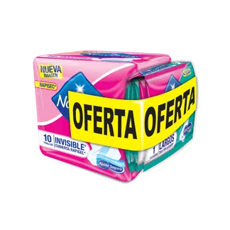 Toalla Higienica Nosotras Invisible Rapigel x10 Toallas+5 Protectores Largos