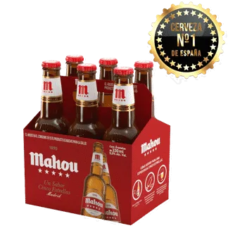 Cerveza Mahou 5 Estrellas x6 Botellas x330ml
