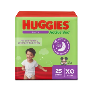 Pañal Huggies Pants Active Sec Talla XG Singlepk x25 Pañales