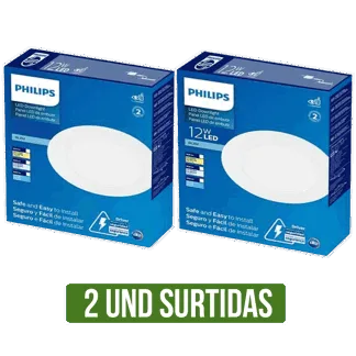 2 Und SurtidoPanel Led Philips Empot / sobre Luz Blanca (6W 4``/12W 6``/18W 8`/24W 11``)