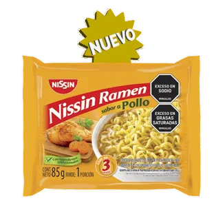 Pasta Precocida Nissin Ramen Sabor A Pollo x85gr