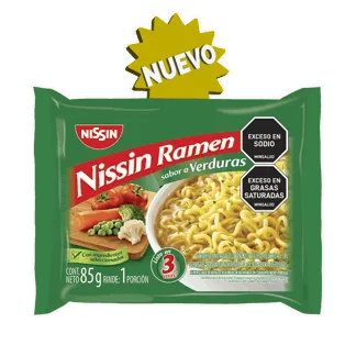 Pasta Precocida Nissin Ramen Sabor A Verduras x85gr