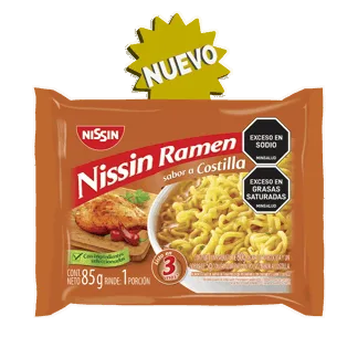 Pasta Precocida Nissin Ramen Sabor A Costilla x85gr