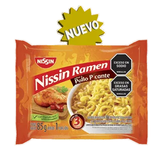 Pasta Precocida Nissin Ramen Sabor A Pollo Picante x85gr