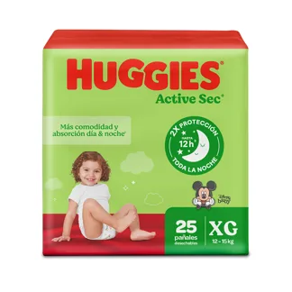 Pañal Huggies Active Sec Etapa 4 x25 Pañales