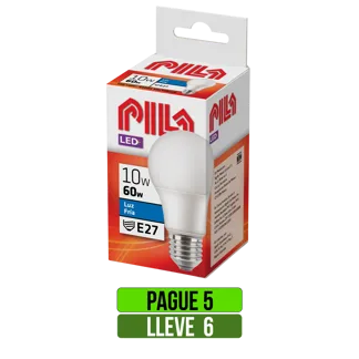 Pague 5 Lleve 6 Und Bombillos Led Philips Pila 10W Luz Blanca