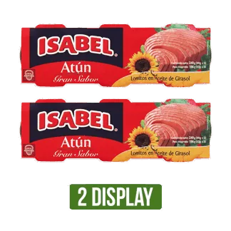 2 Display Atún Isabel Pack x3un x80gr Aceite