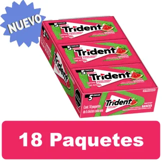 Goma De Mascar Trident 5S Sandía x18Un x8.5gr