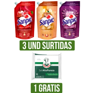 3Ud Limpiador Sanpic Surtido x450ml Gts Sal Refisal x500gr