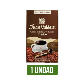 Caja Café Juan Valdez Liofilizado Plegladiza x42Un x30 Sobres x1,5gr